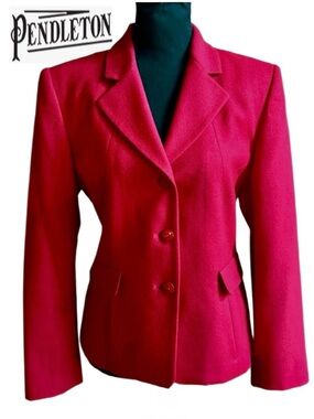 Pendleton Red Wool Blazer Fully Lined with Pockets (10P)